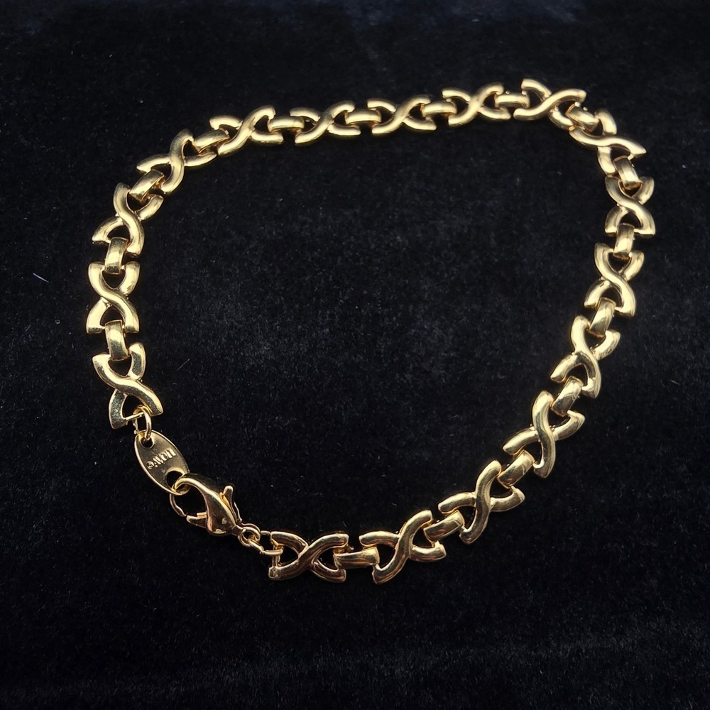 Avon Gold Tone X Link Bracelet Vintage Costume Jewelry